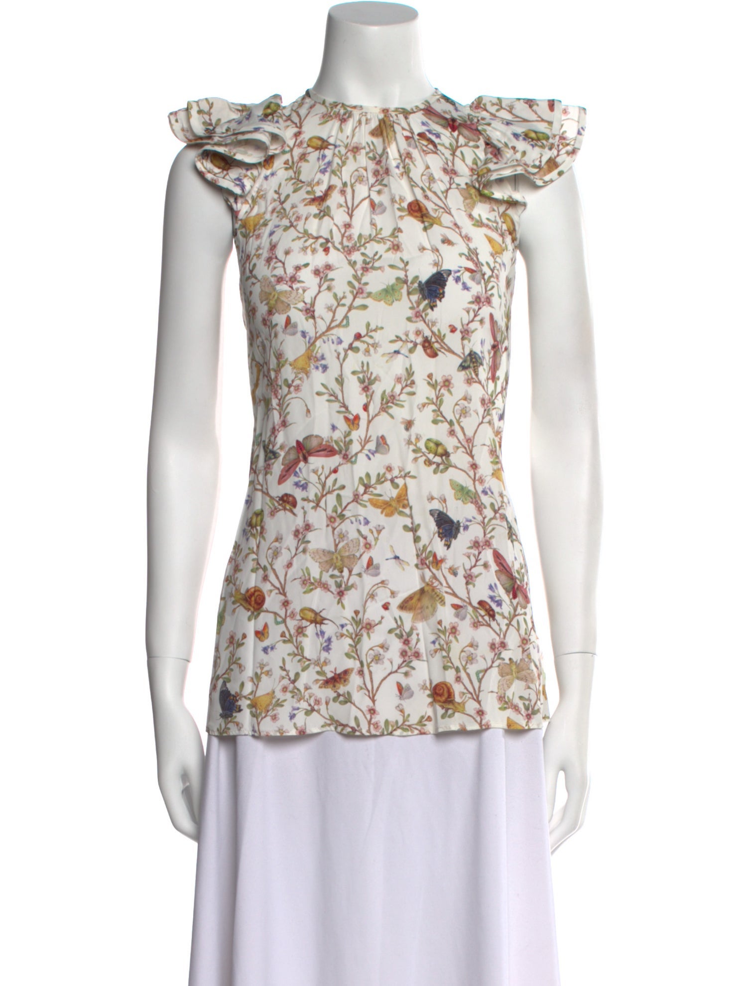 Zimmermann Floral Print Bateau Neckline Blouse