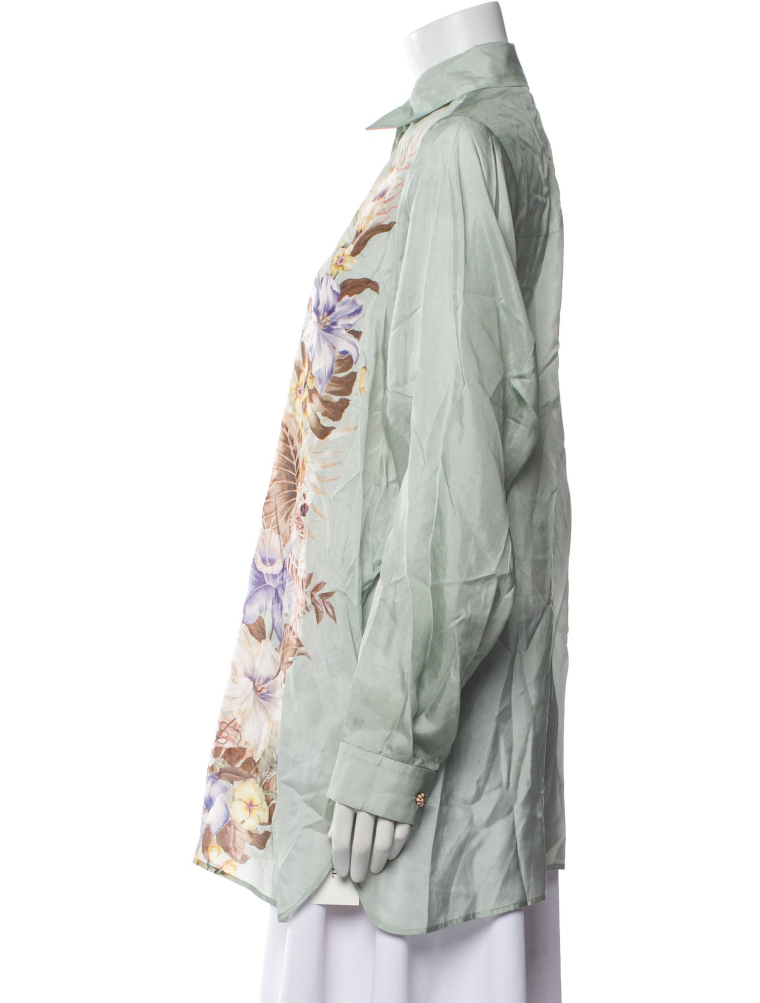 Zimmermann Silk Floral Print Button-Up Top w/ Tags