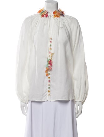 Zimmermann Angora Mock Neck Blouse