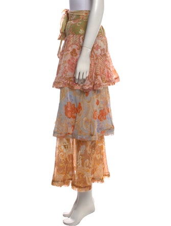 Zimmermann Floral Print Midi Length Skirt