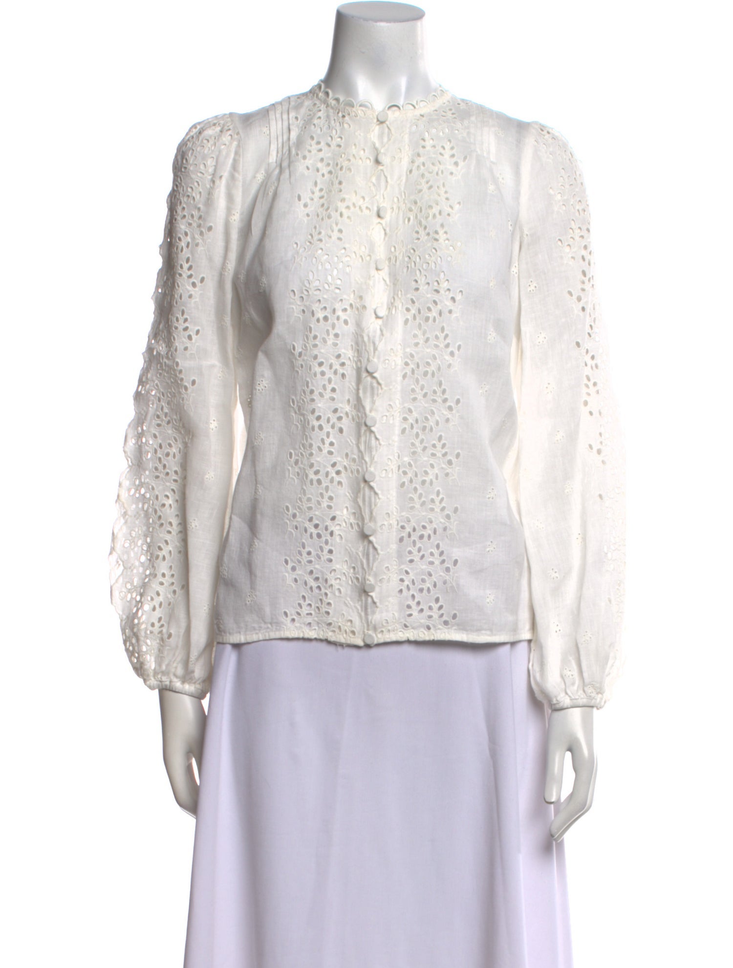 Zimmermann Linen Mock Neck Blouse
