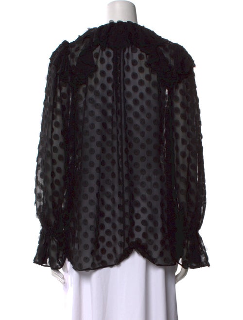 Zimmermann Polka Dot Print Mock Neck Blouse