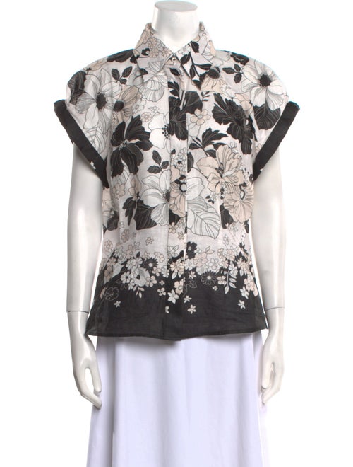 Zimmermann Linen Printed Button-Up Top