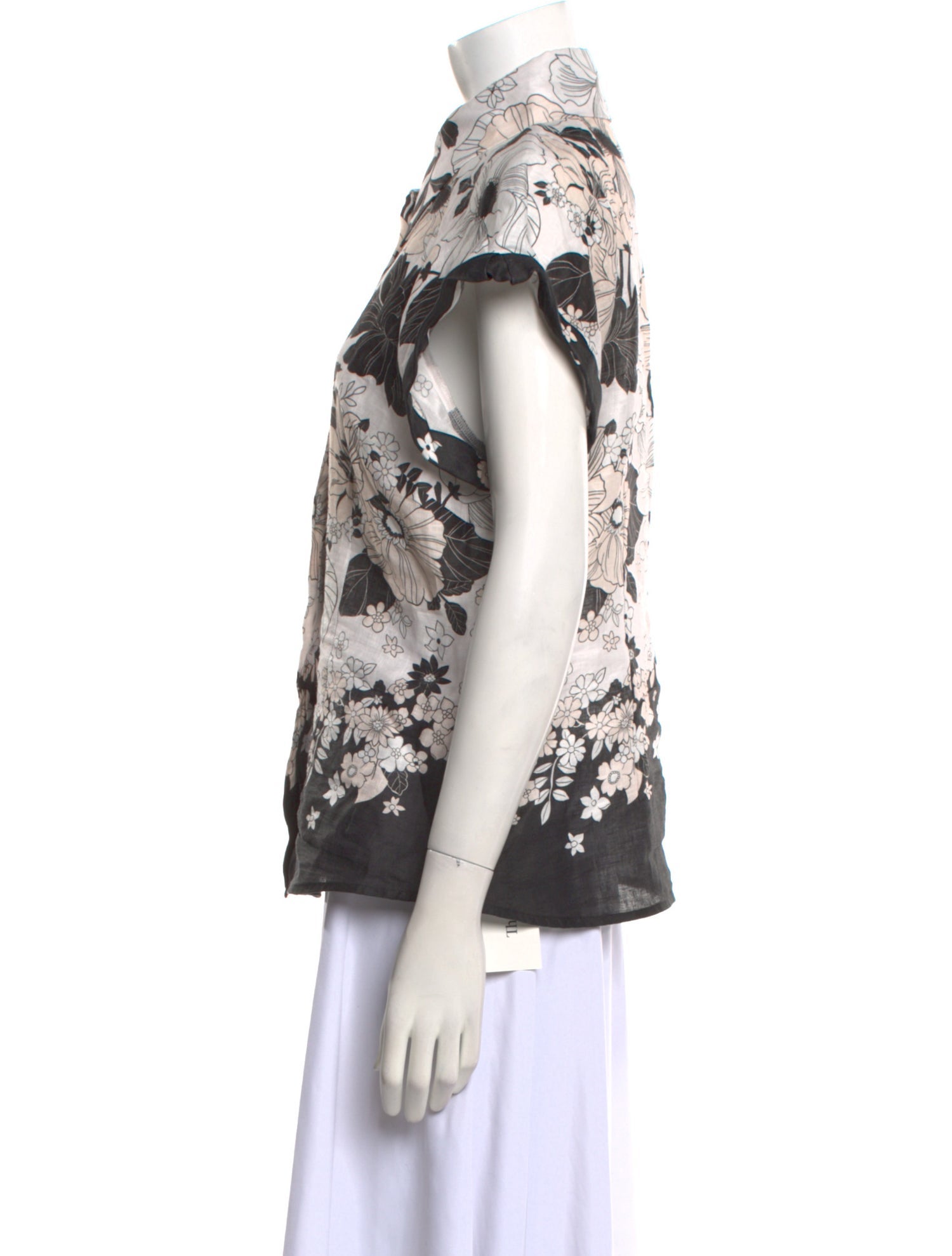 Zimmermann Linen Printed Button-Up Top