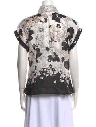 Zimmermann Linen Printed Button-Up Top