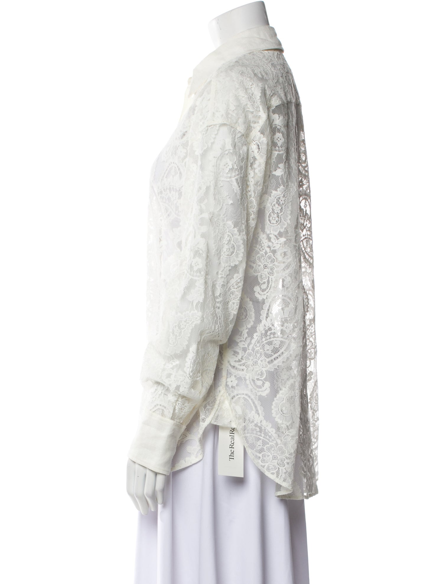 Zimmermann Lace Pattern Long Sleeve Button-Up Top