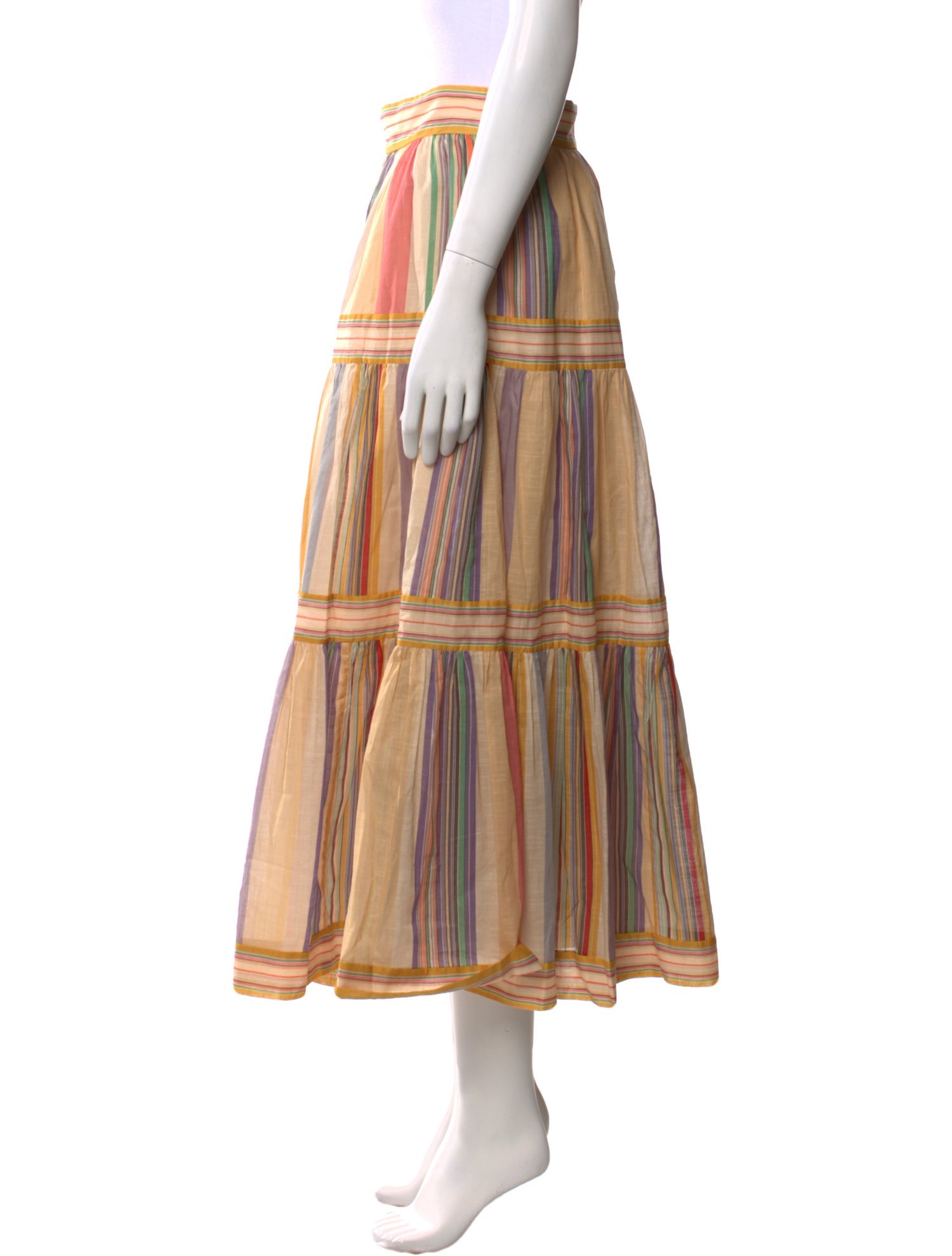 Zimmermann Striped Midi Length Skirt