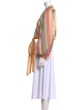 Zimmermann Striped V-Neck Top