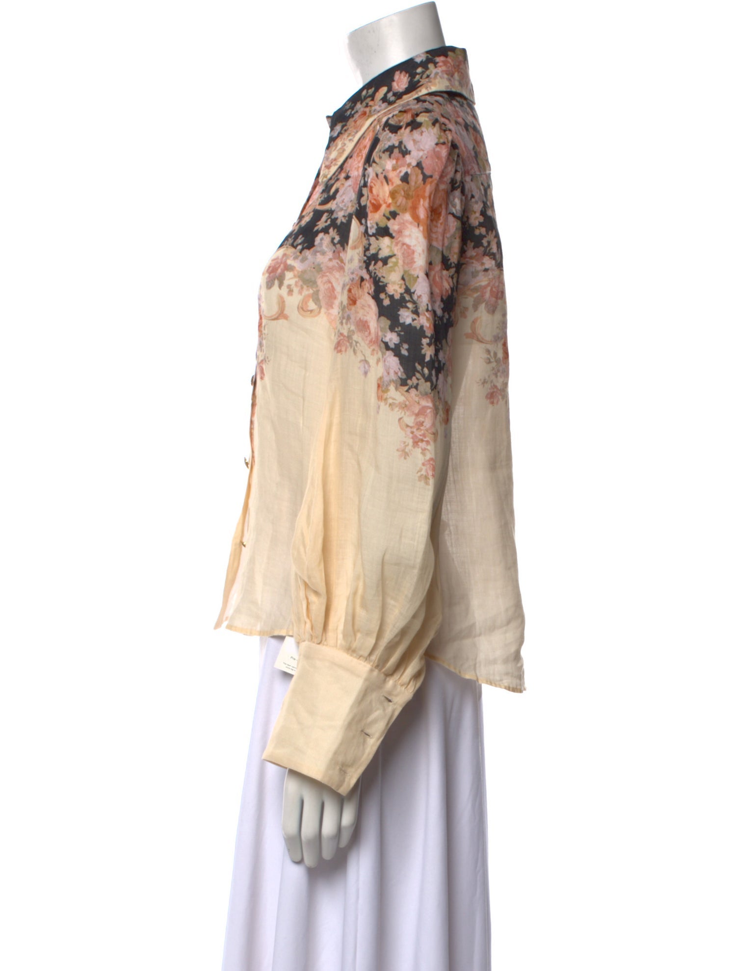Zimmermann Floral Print Long Sleeve Button-Up Top