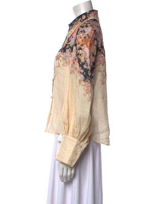 Zimmermann Floral Print Long Sleeve Button-Up Top