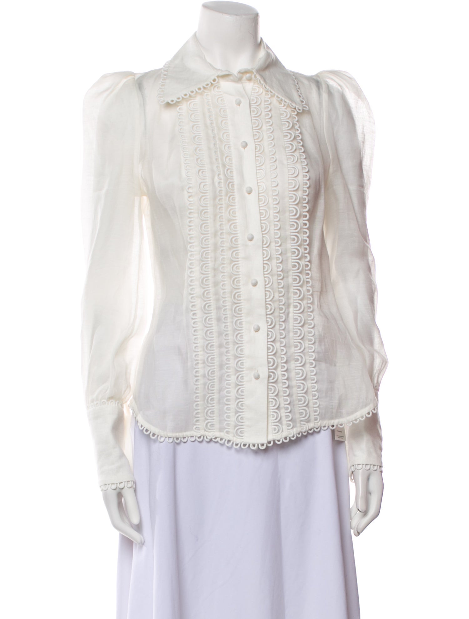 Zimmermann Linen Long Sleeve Button-Up Top