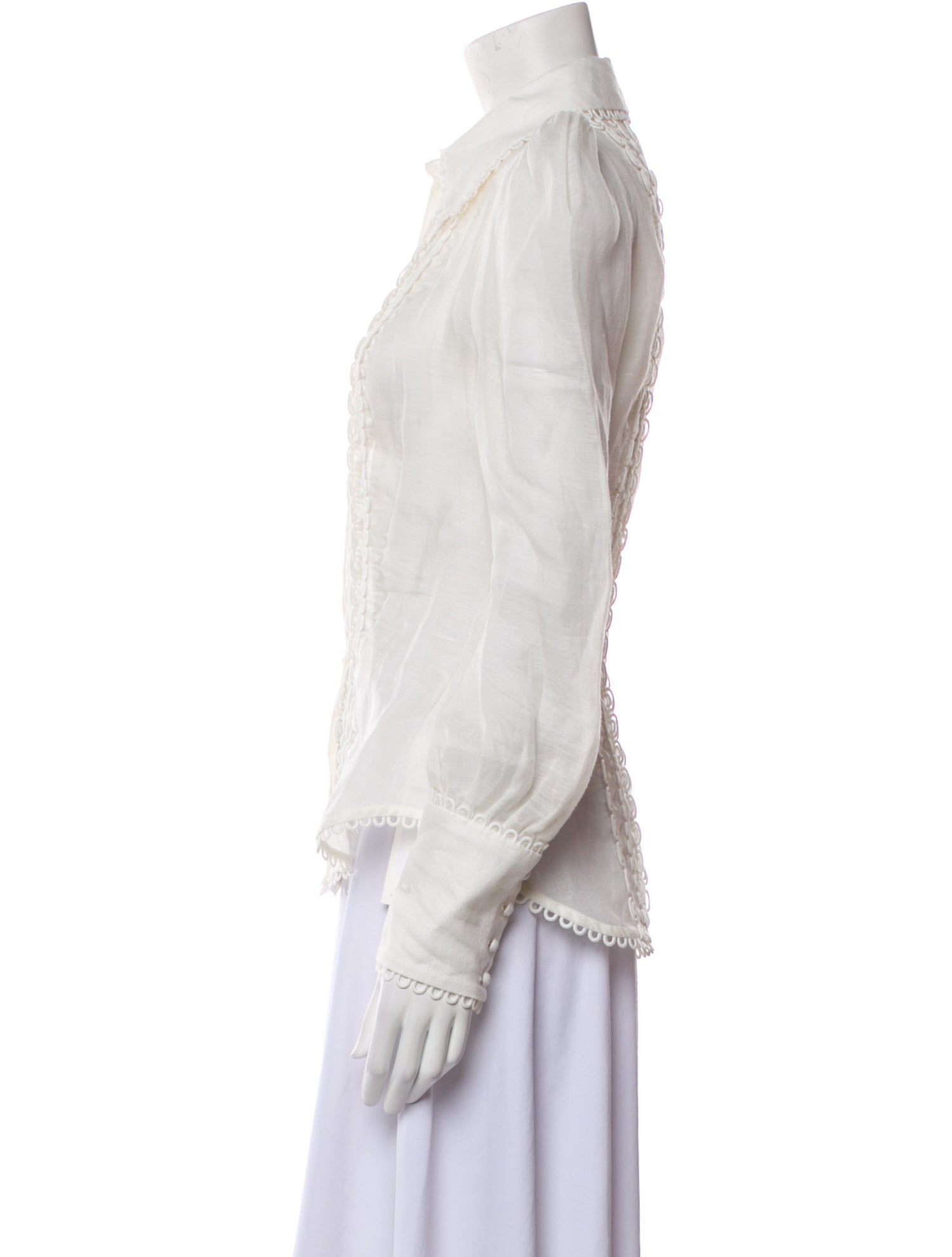 Zimmermann Linen Long Sleeve Button-Up Top
