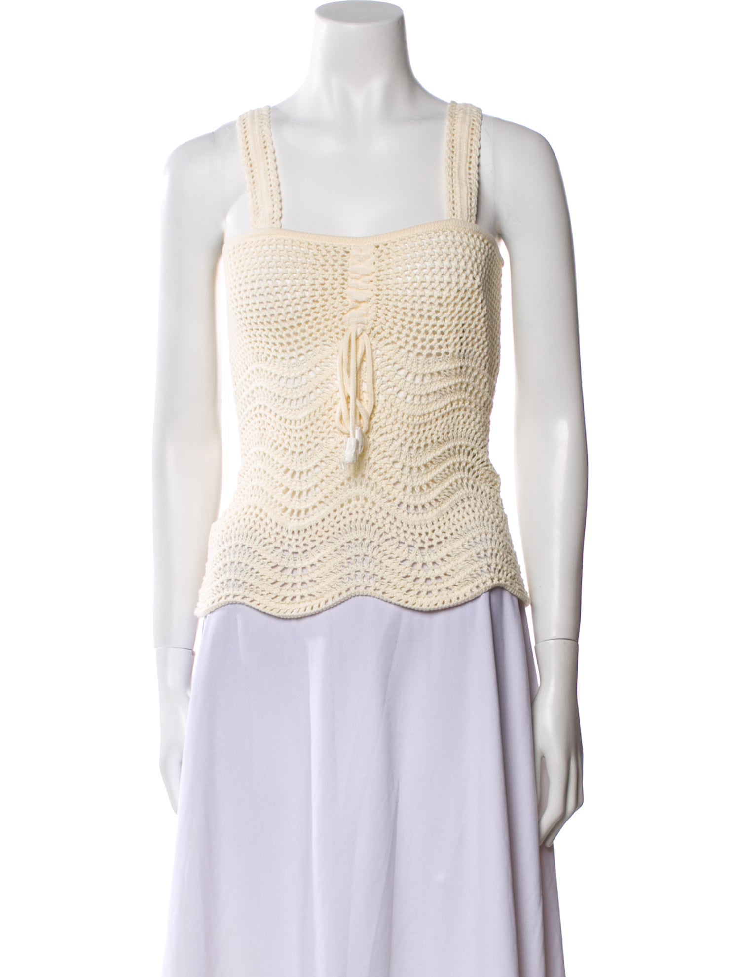 Zimmermann Square Neckline Sleeveless Crop Top