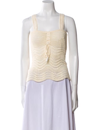 Zimmermann Square Neckline Sleeveless Crop Top