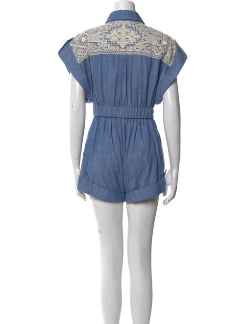 Zimmermann Lace Pattern Crew Neck Romper