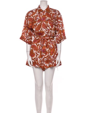 Zimmermann Linen Floral Print Romper