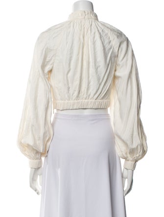 Zimmermann Mock Neck Long Sleeve Crop Top