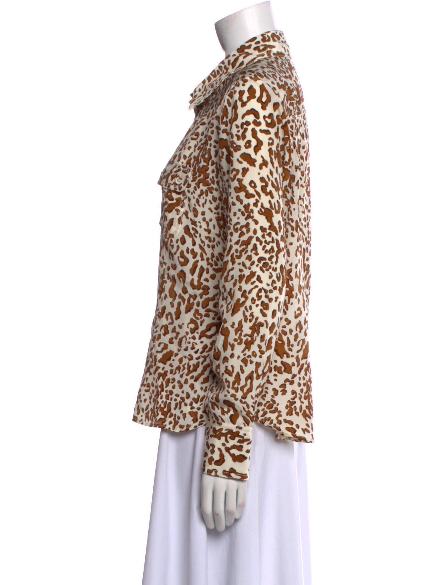 Zimmermann Silk Animal Print Button-Up Top