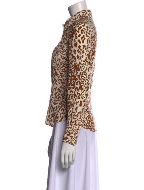 Zimmermann Silk Animal Print Button-Up Top