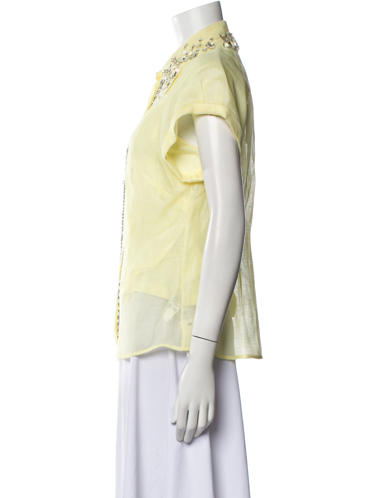 Zimmermann Linen Short Sleeve Button-Up Top w/ Tags