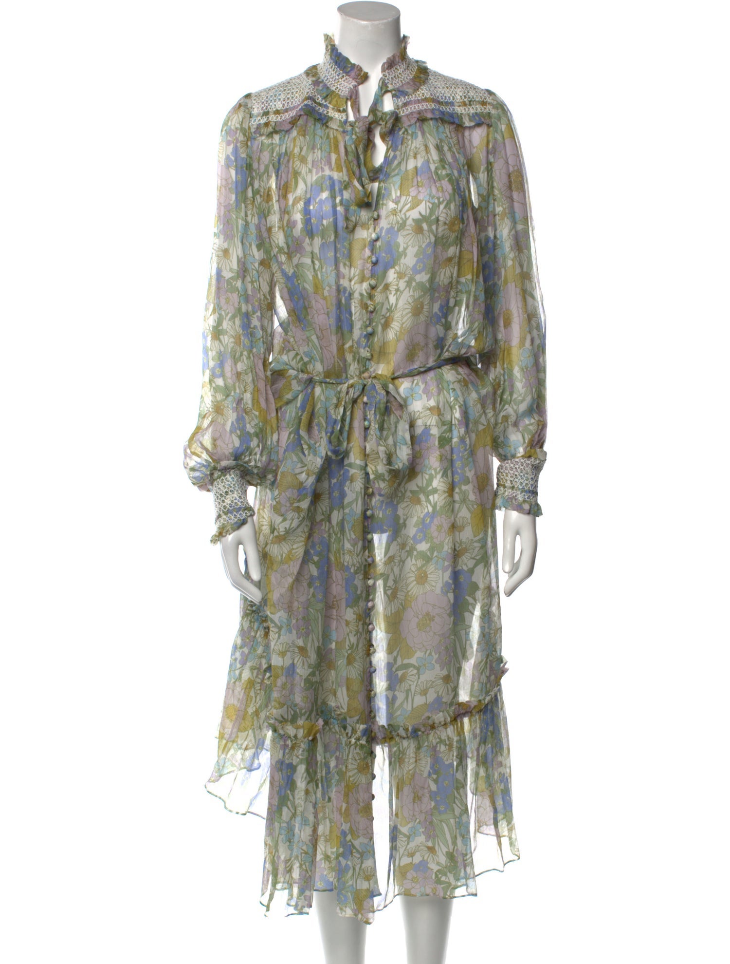 Zimmermann Floral Print Midi Length Dress