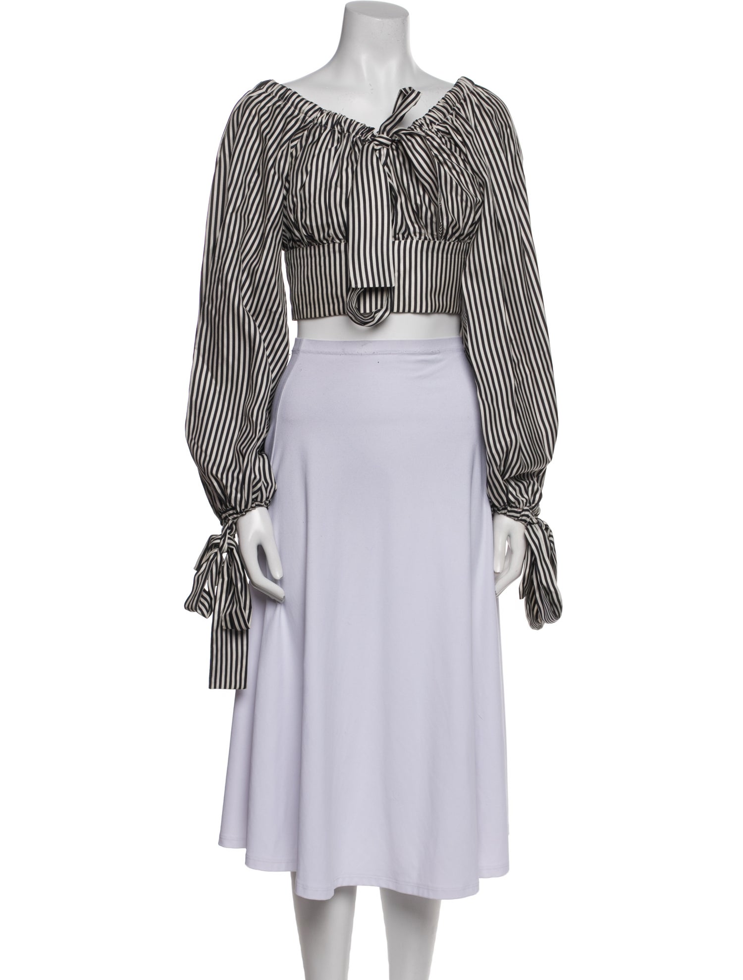 Zimmermann Striped Scoop Neck Crop Top