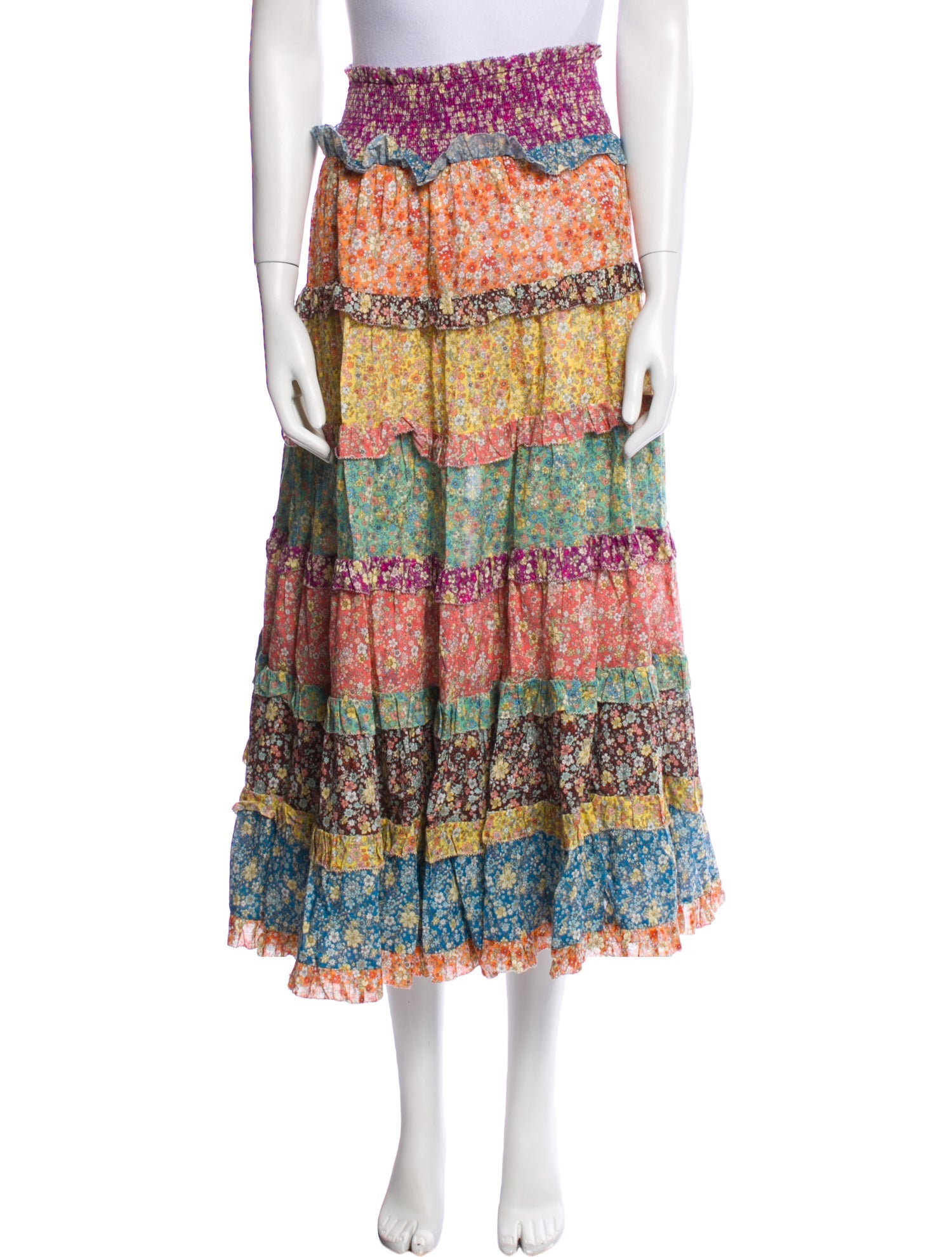 Zimmermann Floral Print Midi Length Skirt