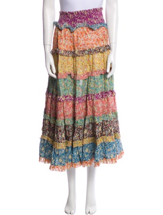Zimmermann Floral Print Midi Length Skirt