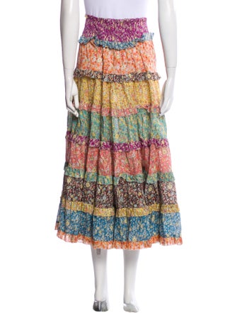 Zimmermann Floral Print Midi Length Skirt
