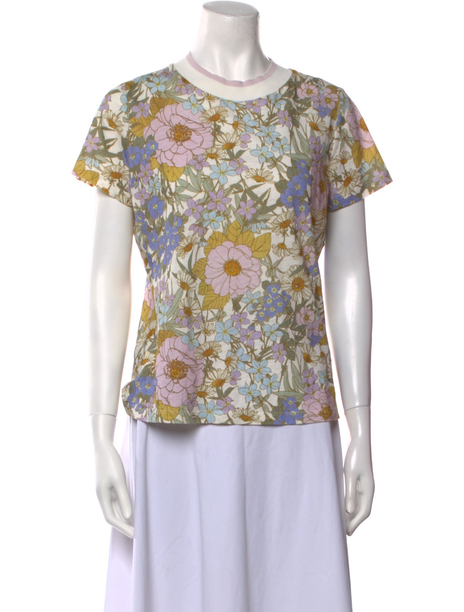Zimmermann Linen Floral Print T-Shirt