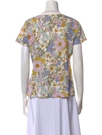 Zimmermann Linen Floral Print T-Shirt