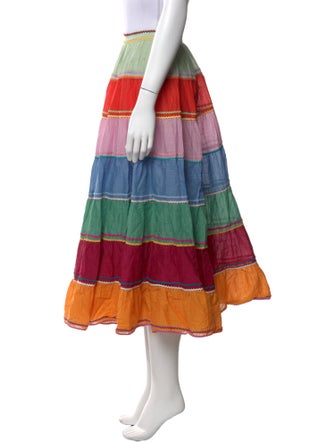 Zimmermann Striped Midi Length Skirt