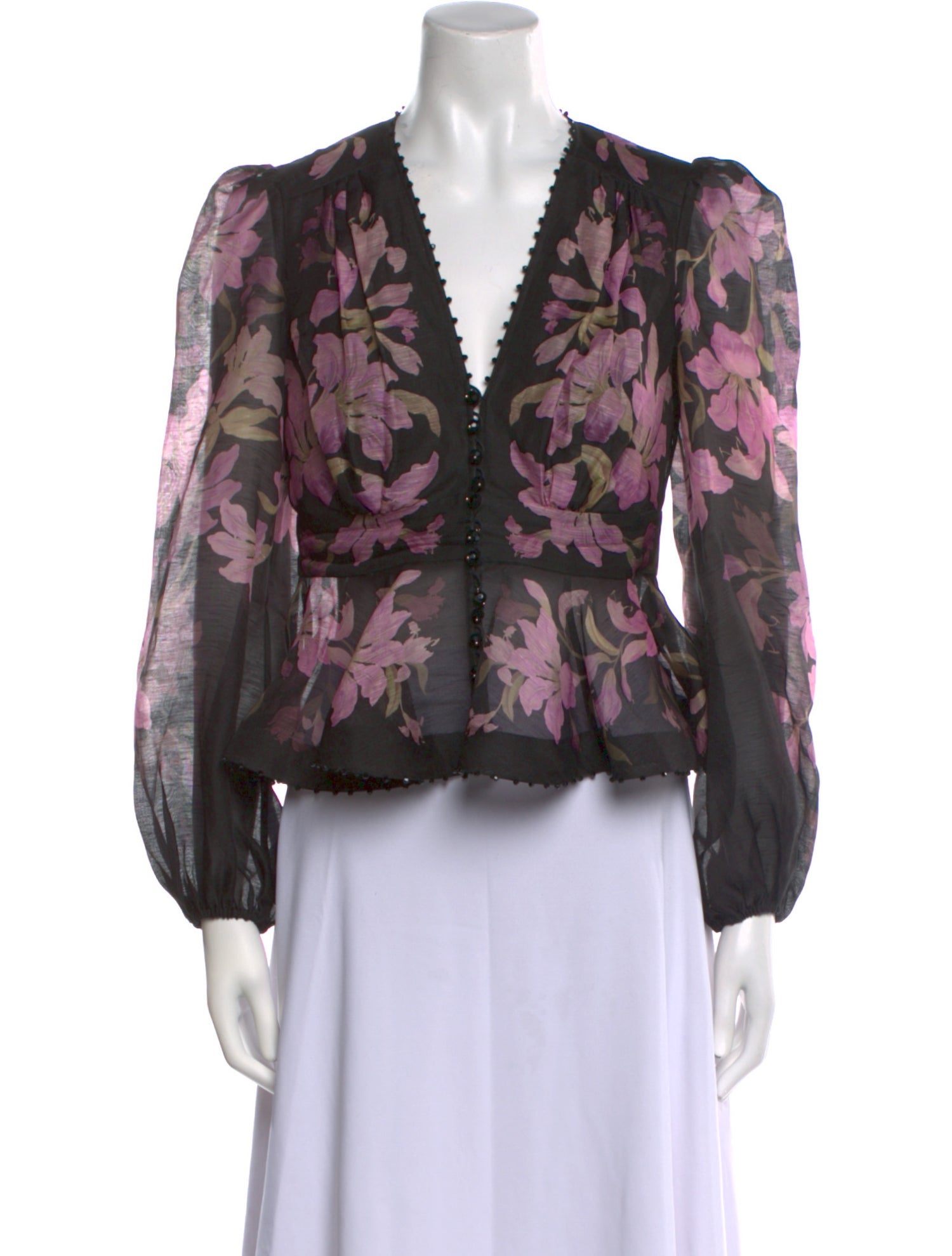 Zimmermann Linen Floral Print Blouse