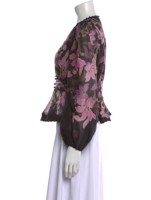 Zimmermann Linen Floral Print Blouse