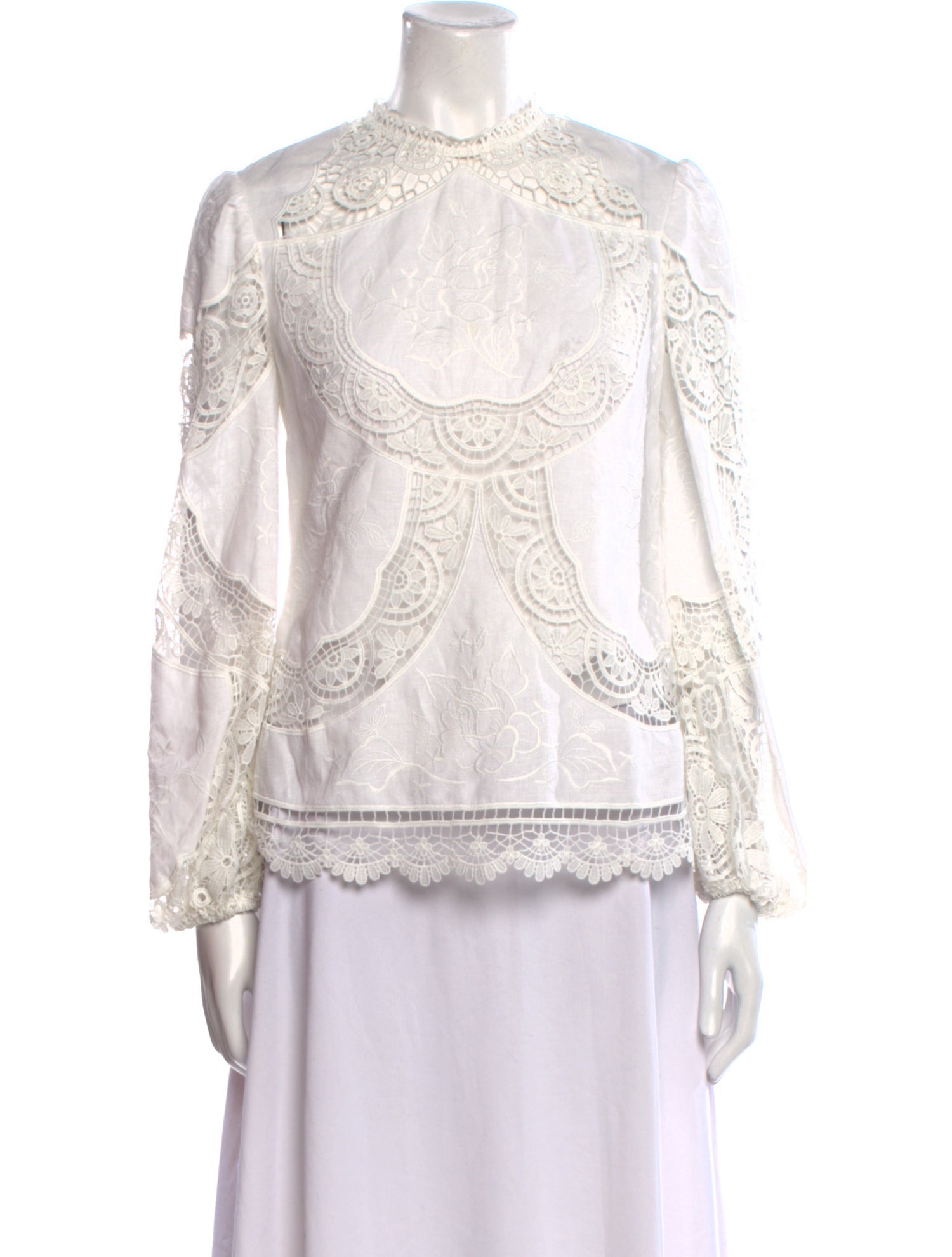 Zimmermann Linen Lace Pattern Blouse