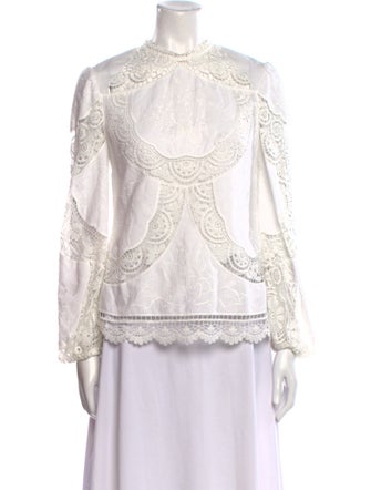 Zimmermann Linen Lace Pattern Blouse