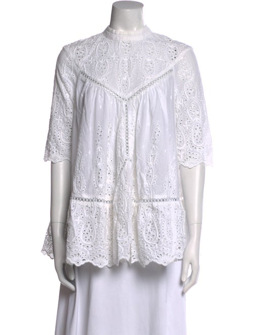 Zimmermann Mock Neck Long Sleeve Blouse