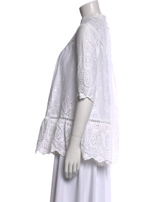 Zimmermann Mock Neck Long Sleeve Blouse