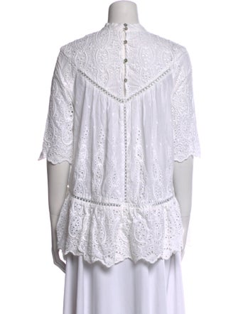 Zimmermann Mock Neck Long Sleeve Blouse