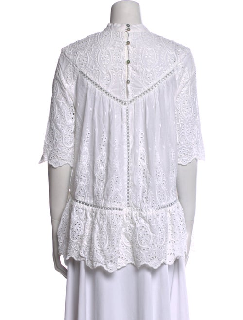 Zimmermann Mock Neck Long Sleeve Blouse