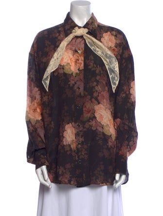 Zimmermann Silk Floral Print Blouse