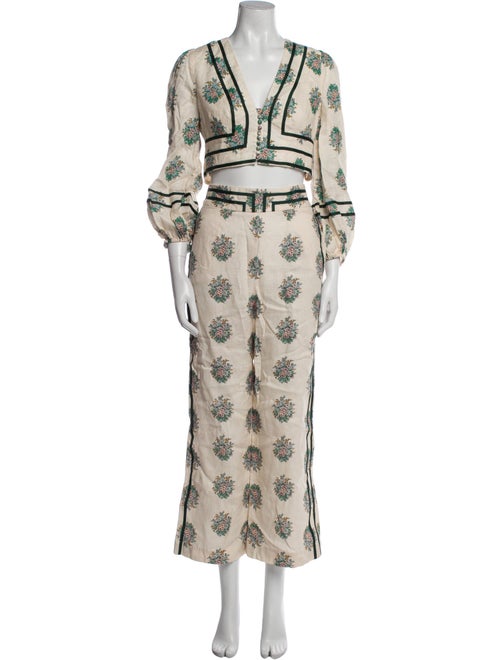 Zimmermann Linen Floral Print Pant Set