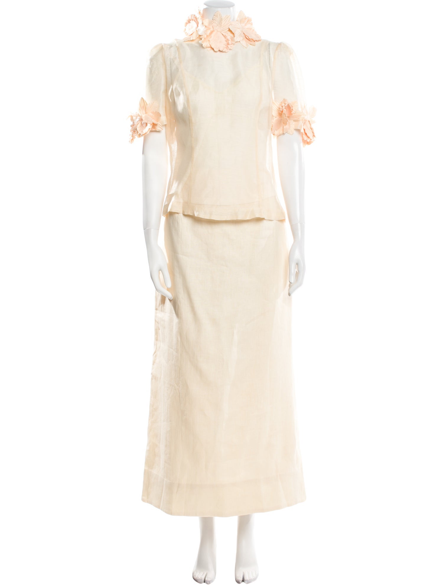 Zimmermann Linen Embroidered Accent Skirt Set w/ Tags