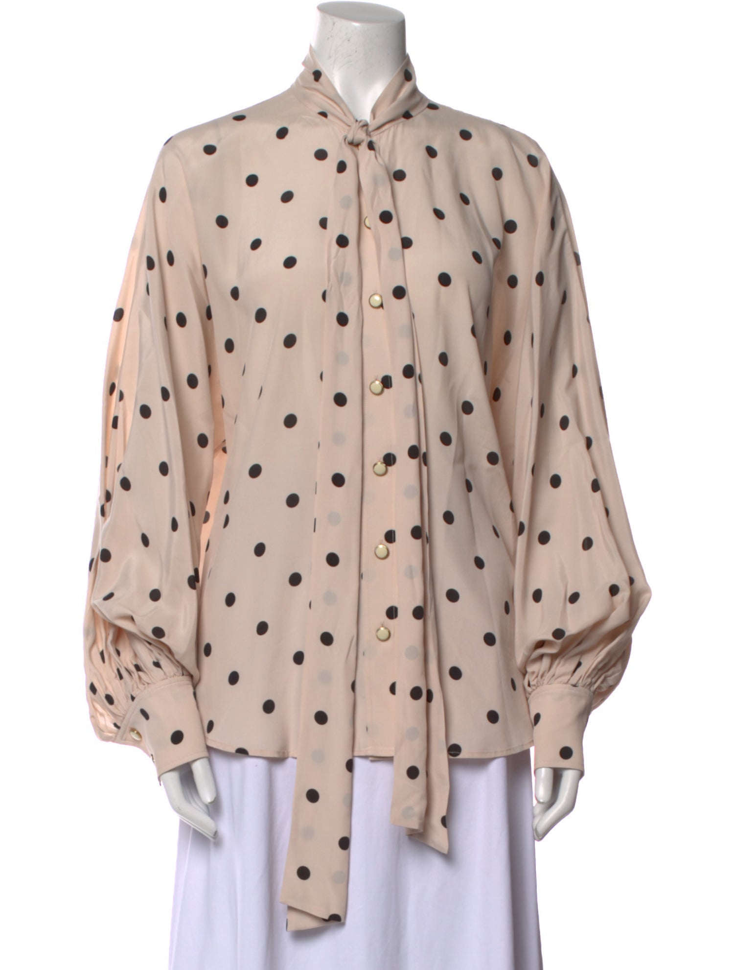 Zimmermann Polka Dot Print Long Sleeve Button-Up Top