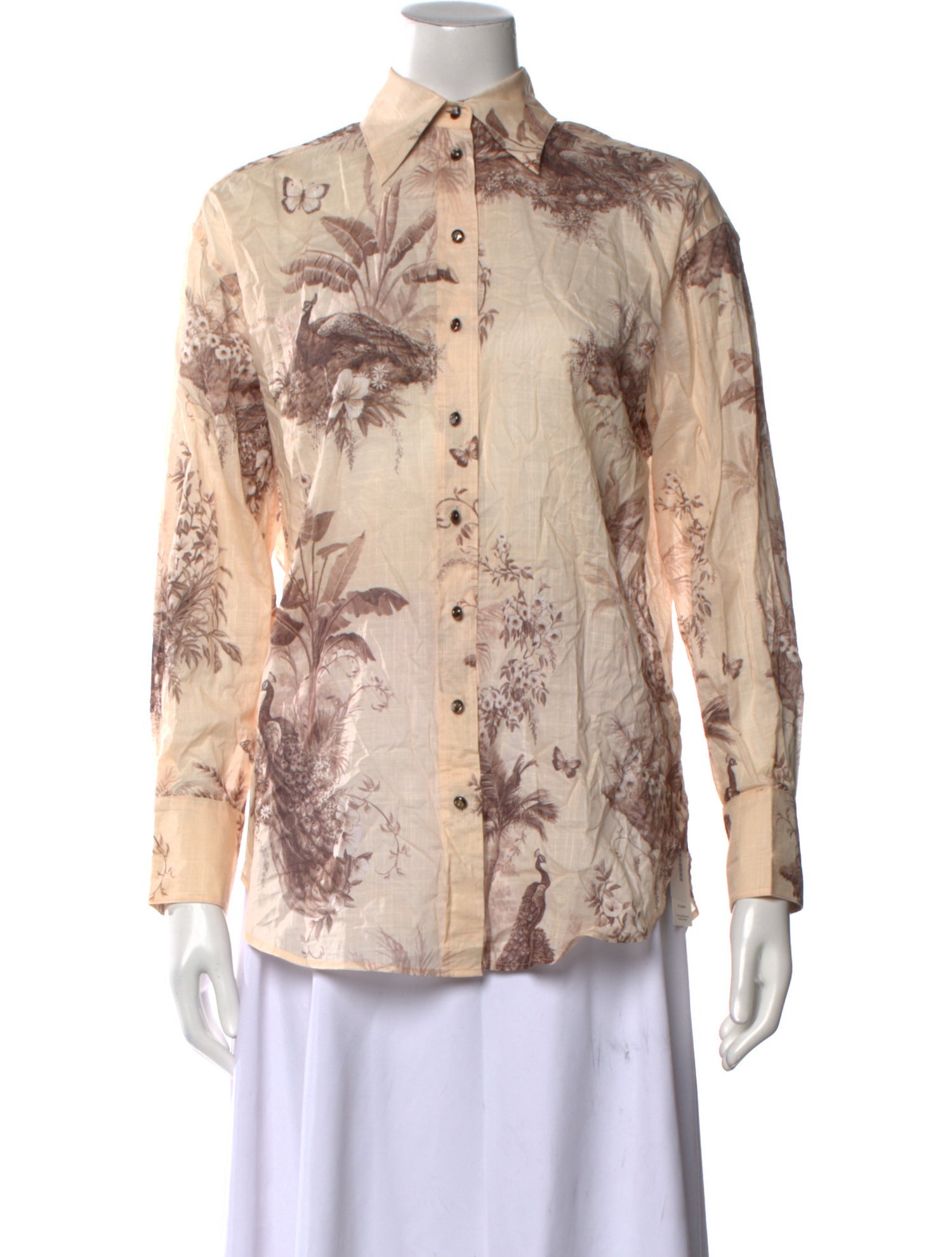 Zimmermann Printed Long Sleeve Button-Up Top w/ Tags