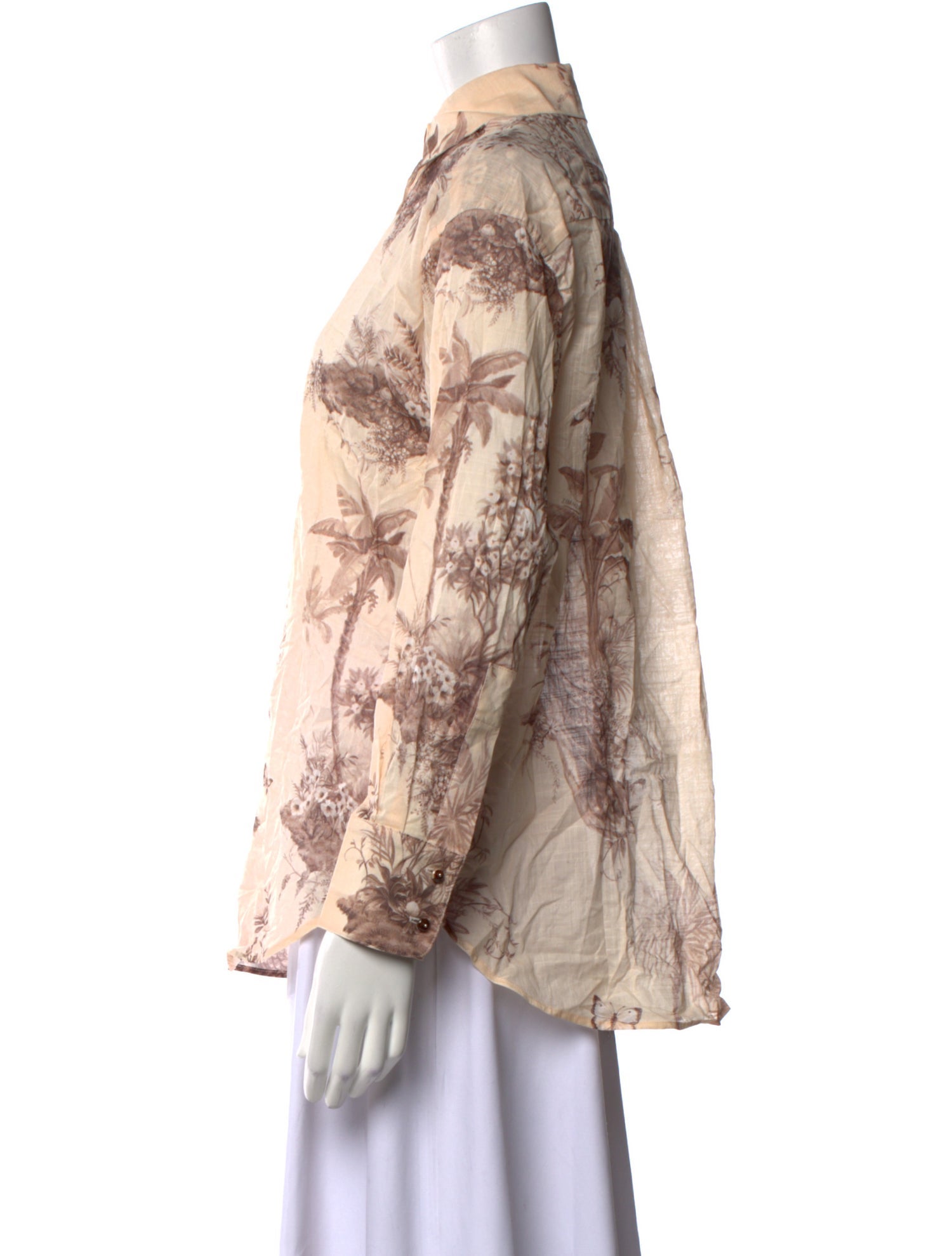 Zimmermann Printed Long Sleeve Button-Up Top w/ Tags