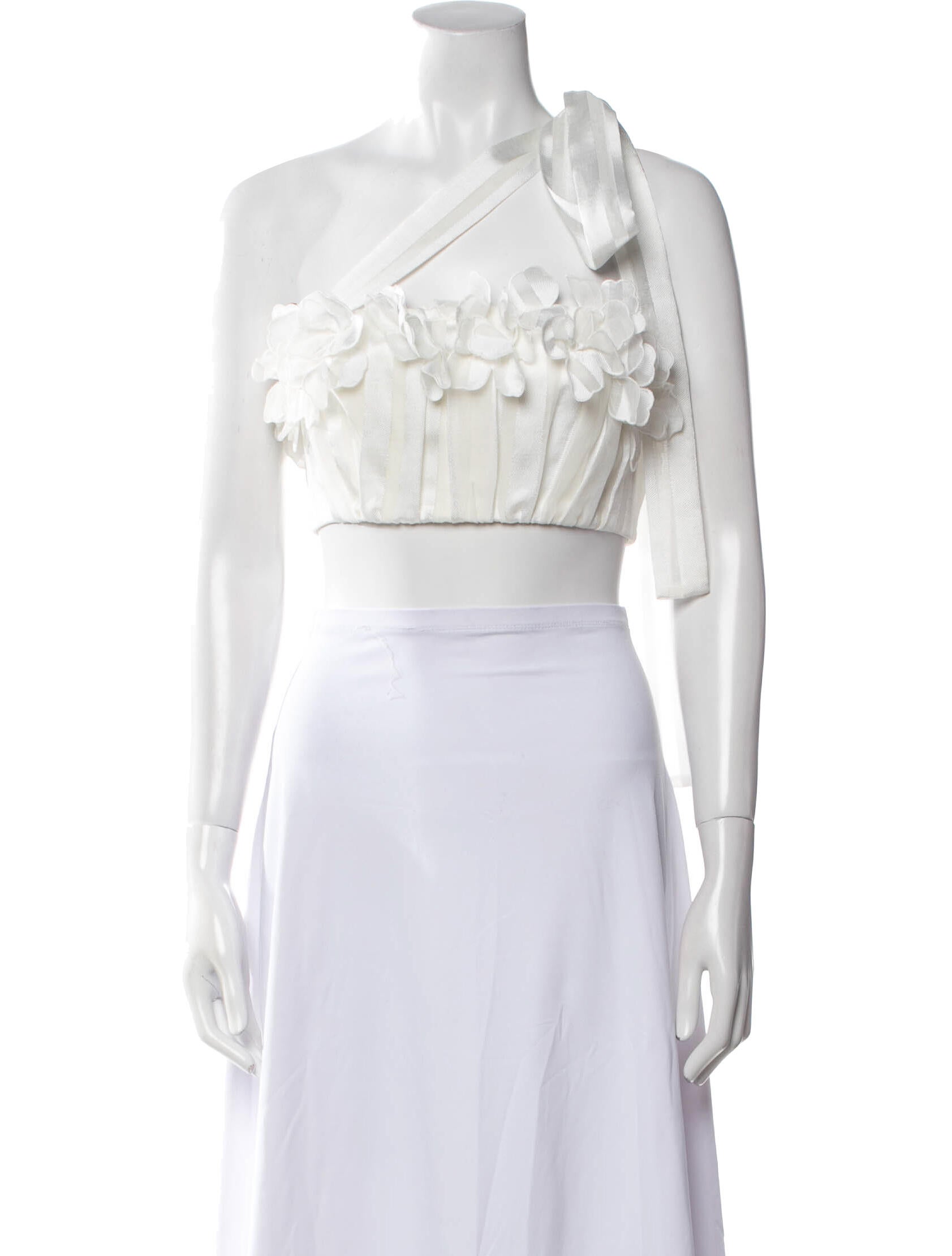 Zimmermann One-Shoulder Sleeveless Crop Top