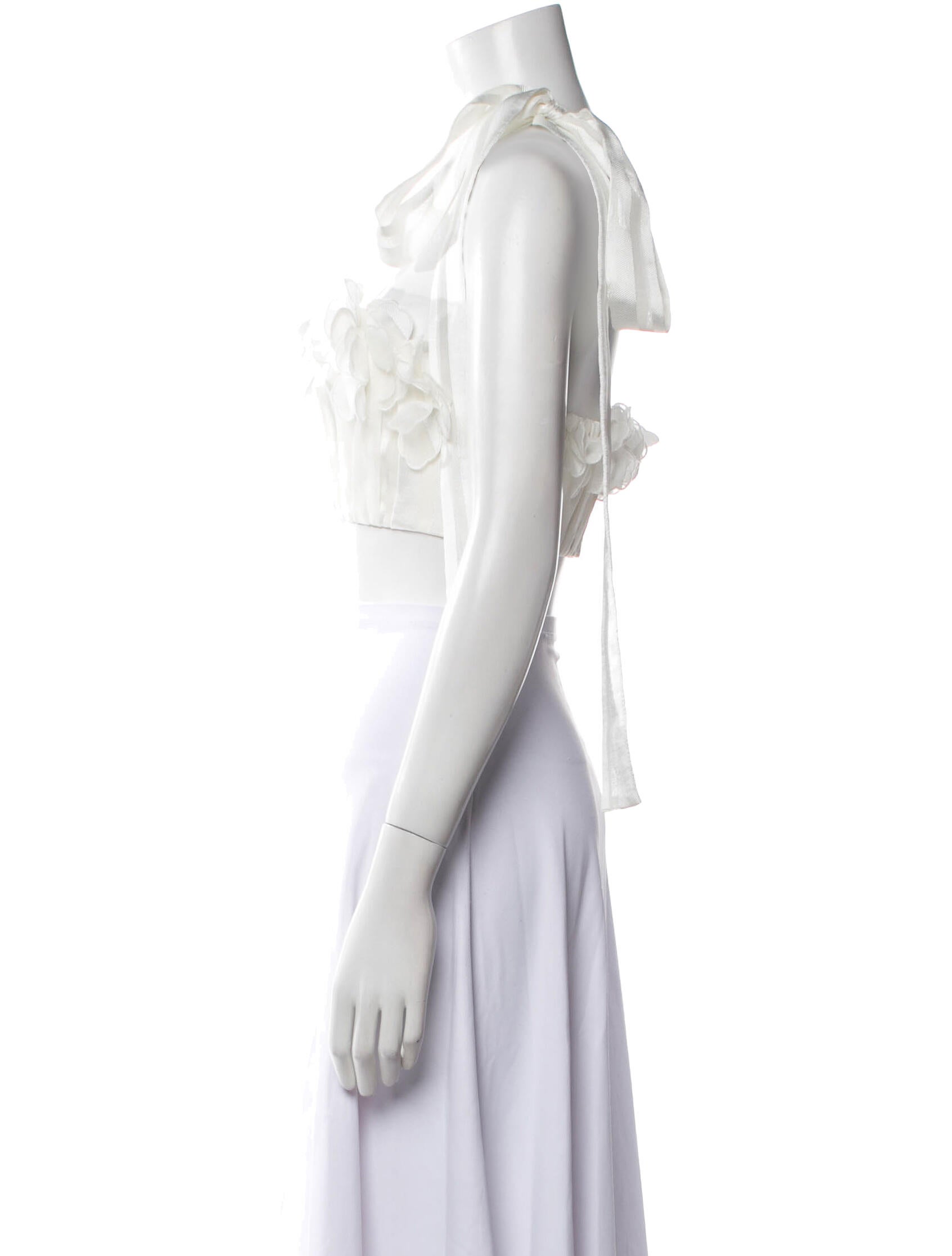 Zimmermann One-Shoulder Sleeveless Crop Top