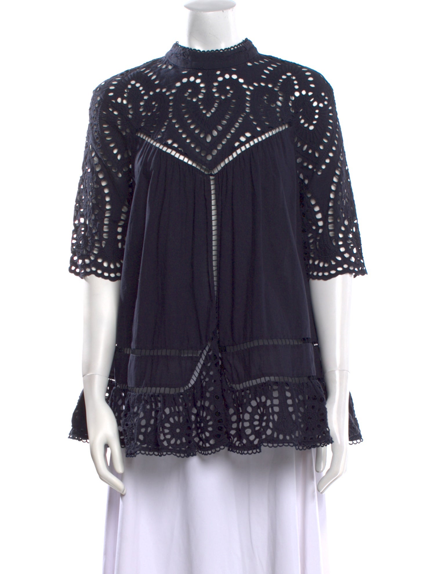 Zimmermann Mock Neck Long Sleeve Blouse