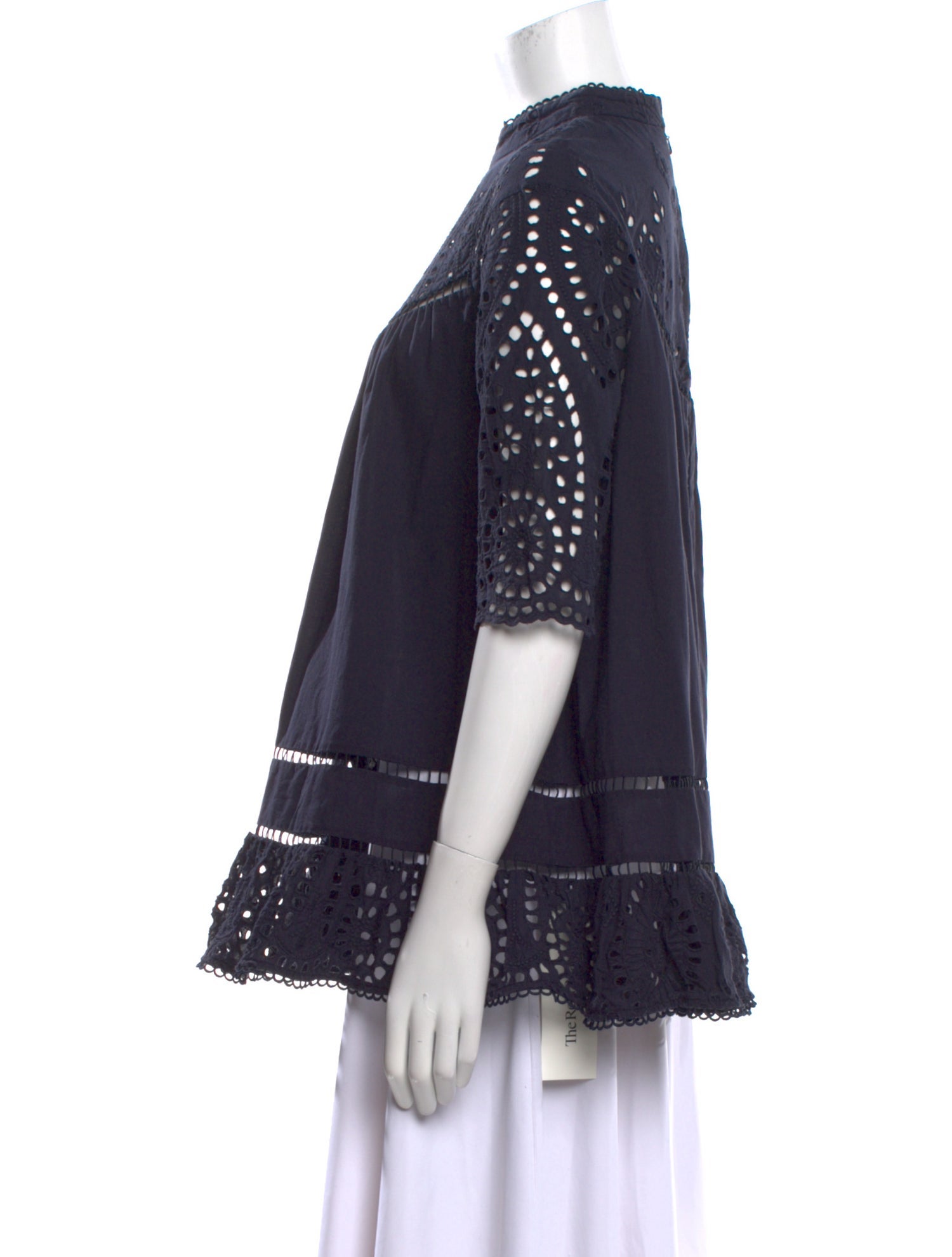 Zimmermann Mock Neck Long Sleeve Blouse